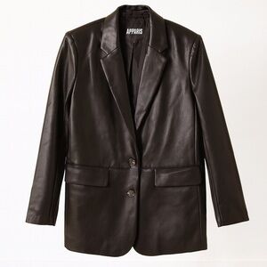 APPARIS Vegan Leather Blazer – Size M – Classic Black | 100% Recycled Lining